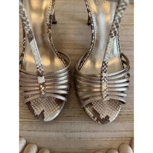 Vince Camuto Metallic Snakeskin Heels Size 7